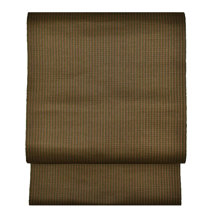 本場黄八丈 八寸名古屋帯 綾織 細縞 鶯茶色 | hanaito